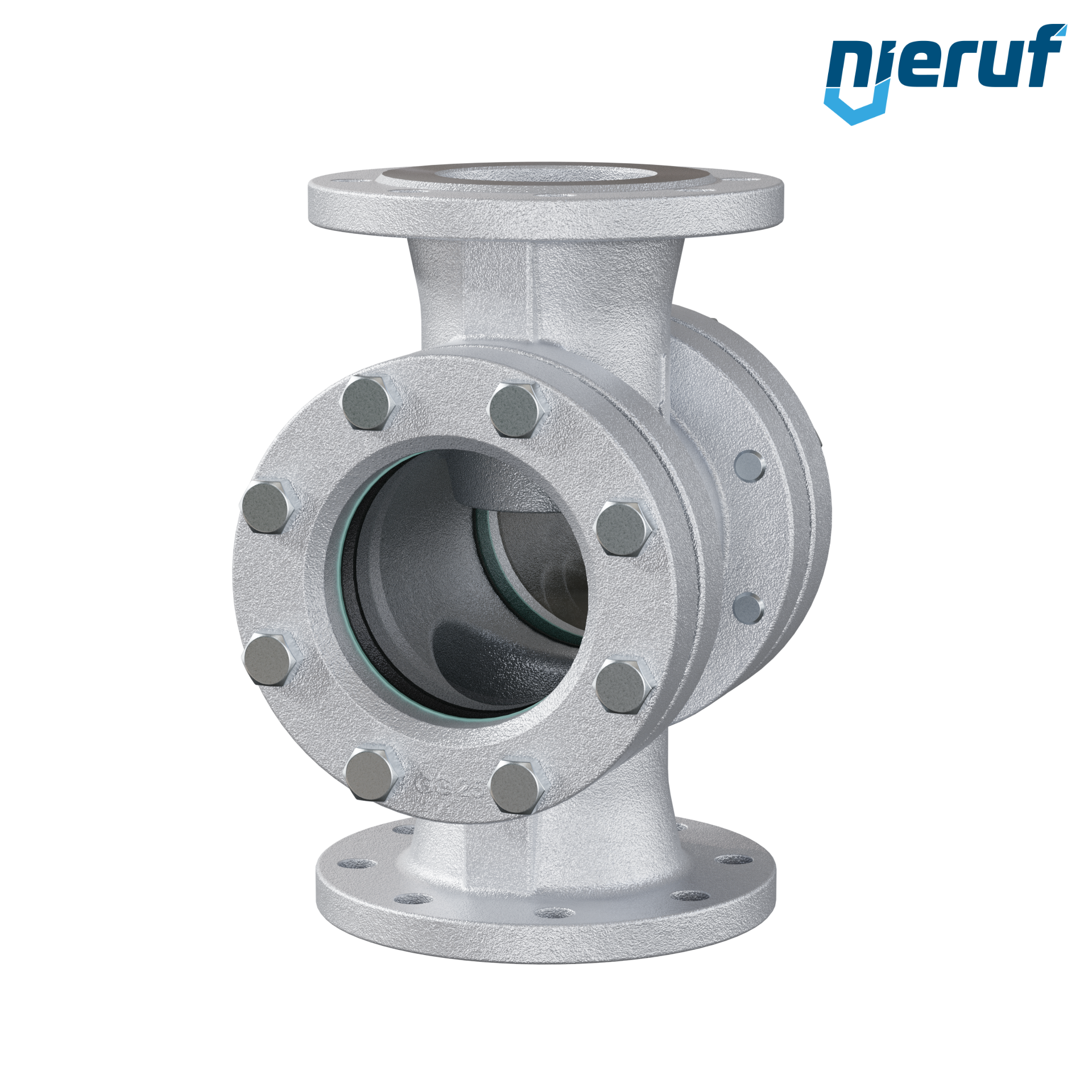 spia visiva flangiata / indicatore di flusso flangiato DN100 ghisa grigia GG25 vetro borosilicato versione con gocciolatoio