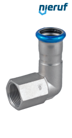 Übergangswinkel 90° Pressfitting I DN15 - 18,0 mm Innengewinde 1/2" Zoll Edelstahl