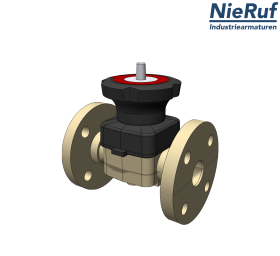 Membranventil PP-H DN20 Flanschanschluss PN10 / PN16 EPDM